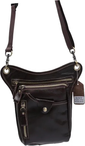 SUPVOX Men's Fanny Pack Vintage Phone Bag Pu Leather Cycling Phone Pouch Casual Bike Waist Bag