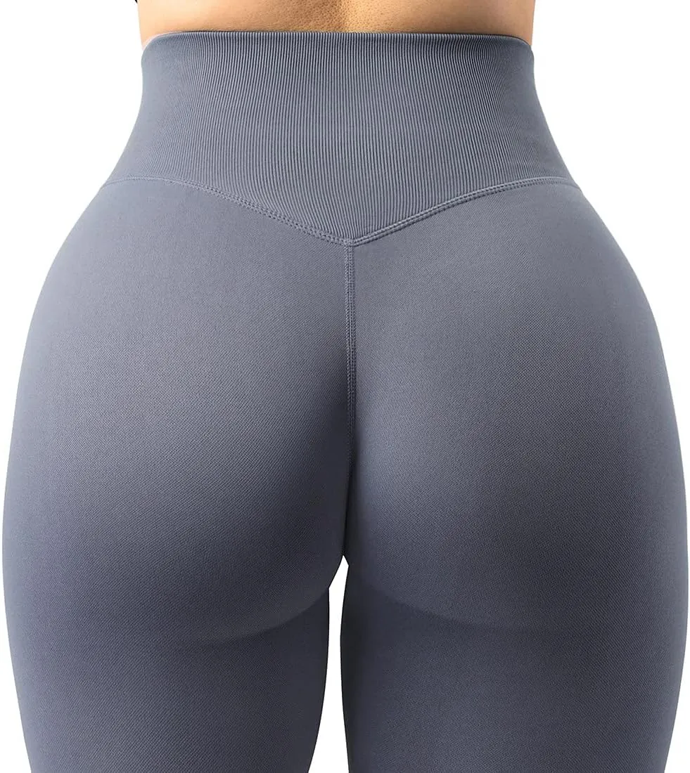 SUUKSESS Women Seamless Butt Lifting Leggings High Waisted Workout Yoga Pants