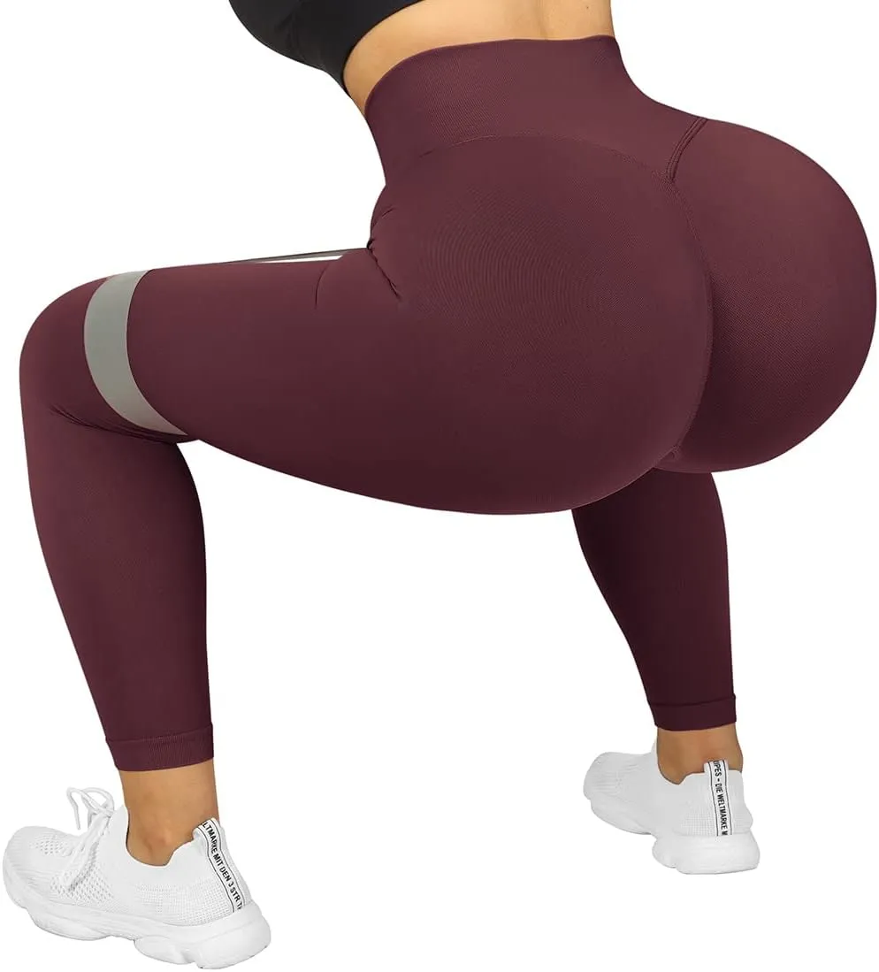SUUKSESS Women Seamless Butt Lifting Leggings High Waisted Workout Yoga Pants