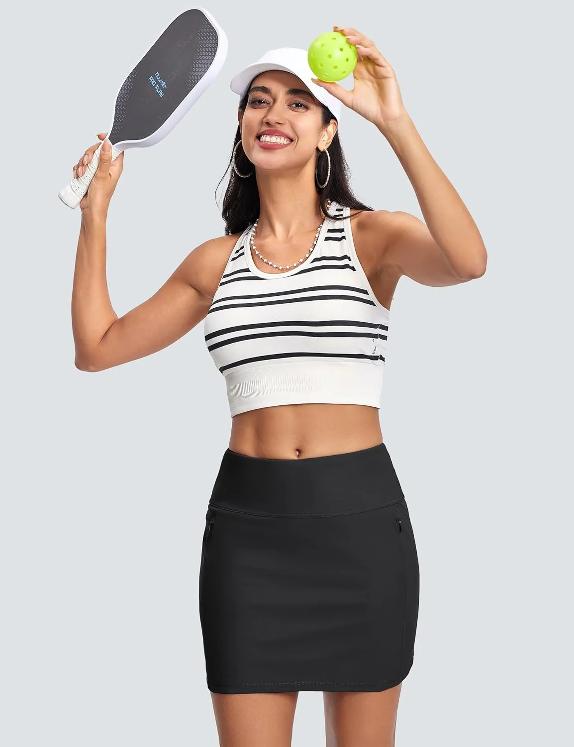 Swim Skirts for Women High Waisted Tummy Control Quick Dry UPF 50 Bathing Suit Skirt with Liner Zipper Pockets