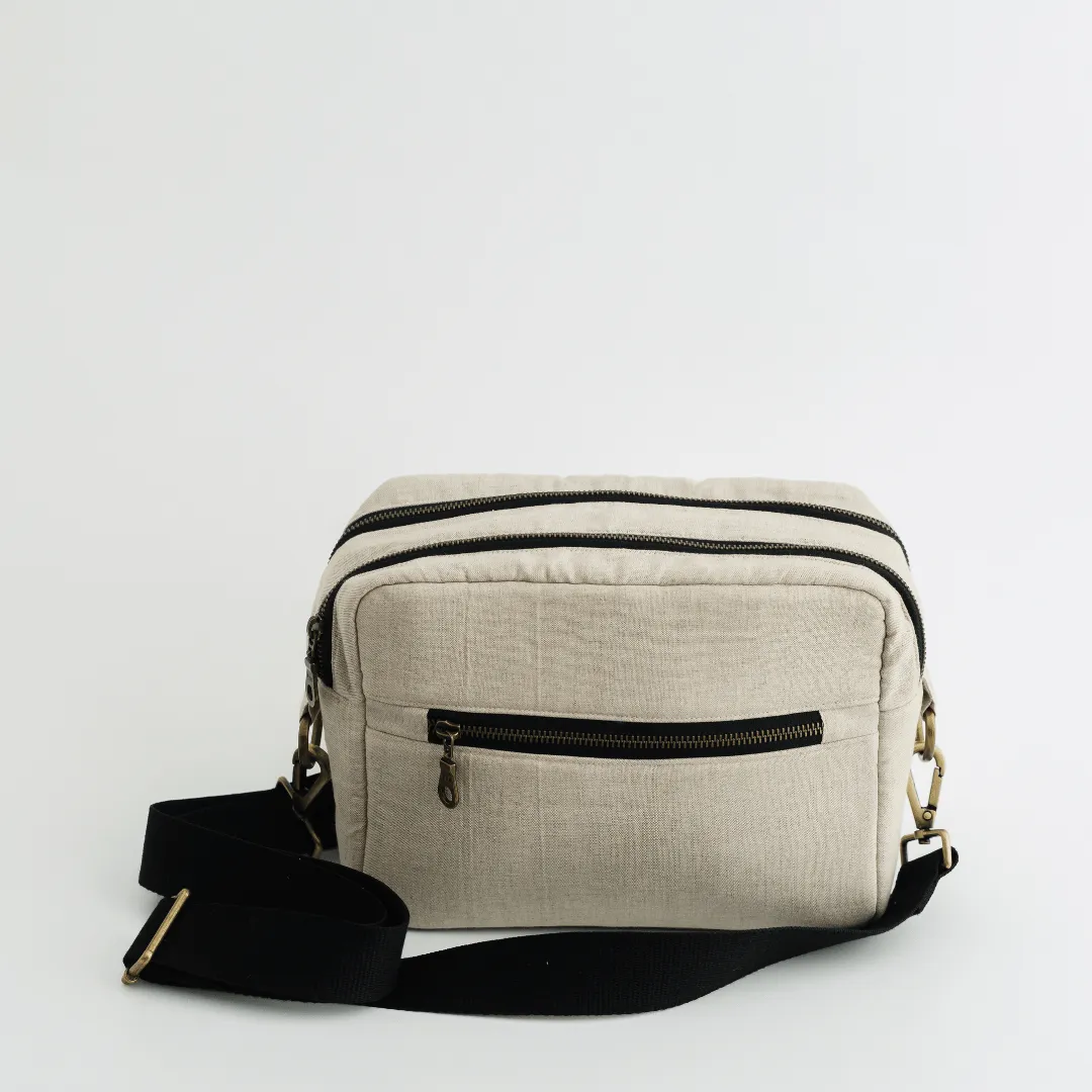 The ZenMama Sling Diaper Bag (Linen Cotton - Beige)