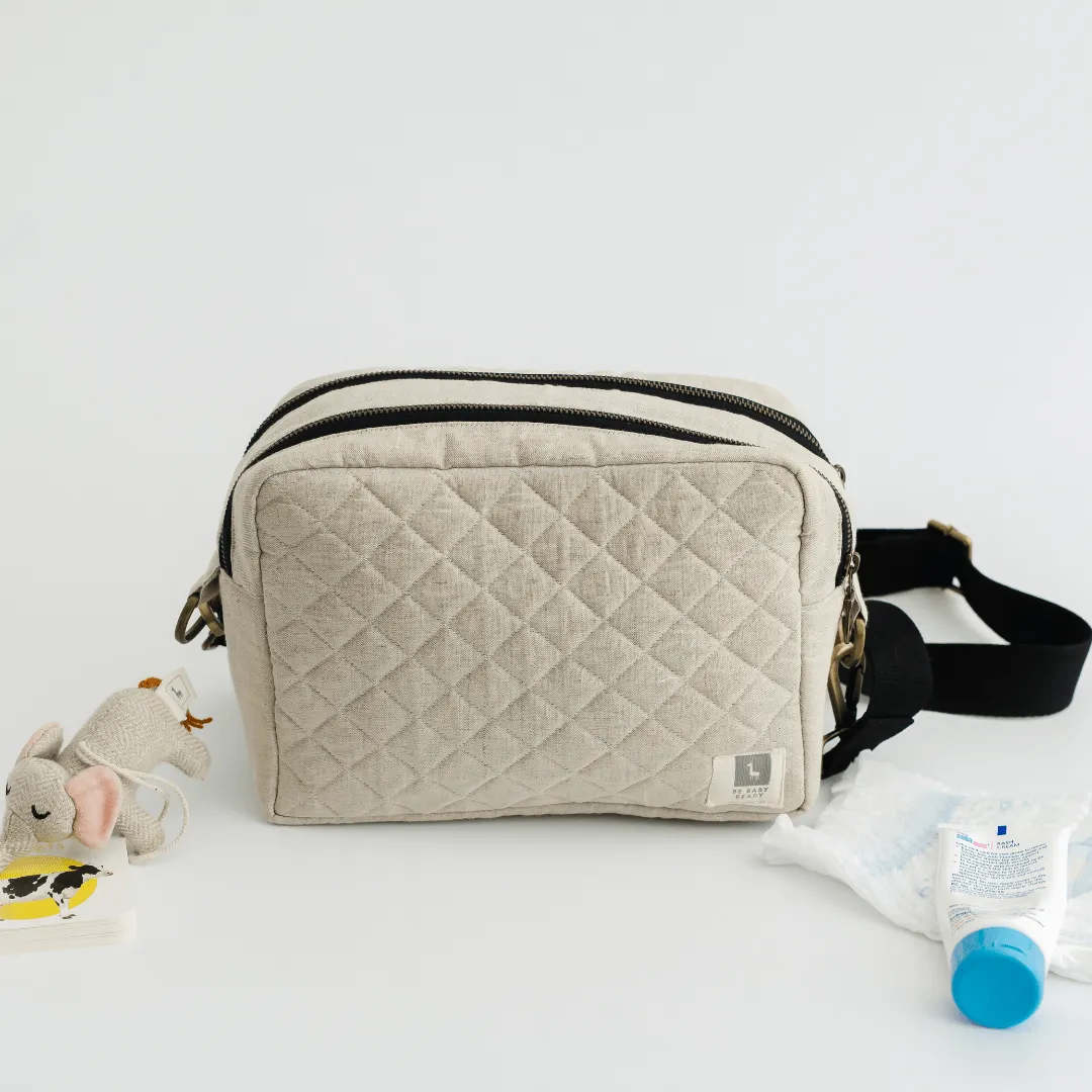The ZenMama Sling Diaper Bag (Linen Cotton - Beige)