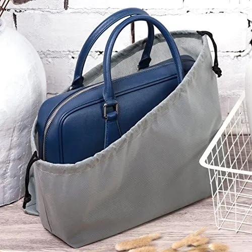 TINTON LIFE Set of 10 Non-woven 19.7"x19.7" Drawstring Dust Cover Bag with Visual Window for Handbags Purses Shoes(Grey)