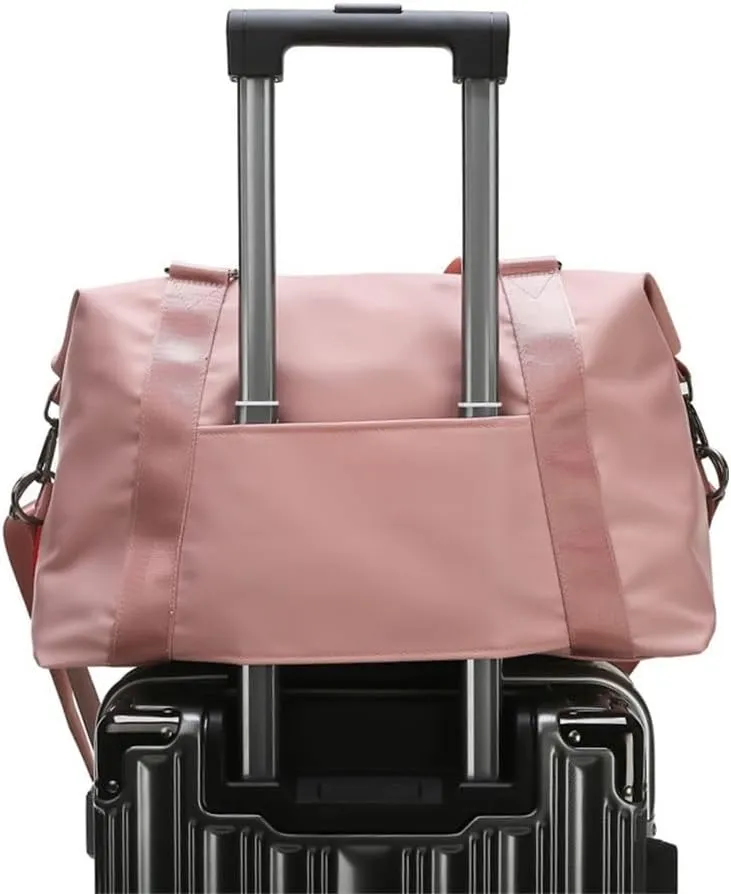 Travel Garment Bags Women Handbag Yoga Bag Wet and Dry Bag Short Trip Bag Duffle Bag(Pink,43x17x25cm)