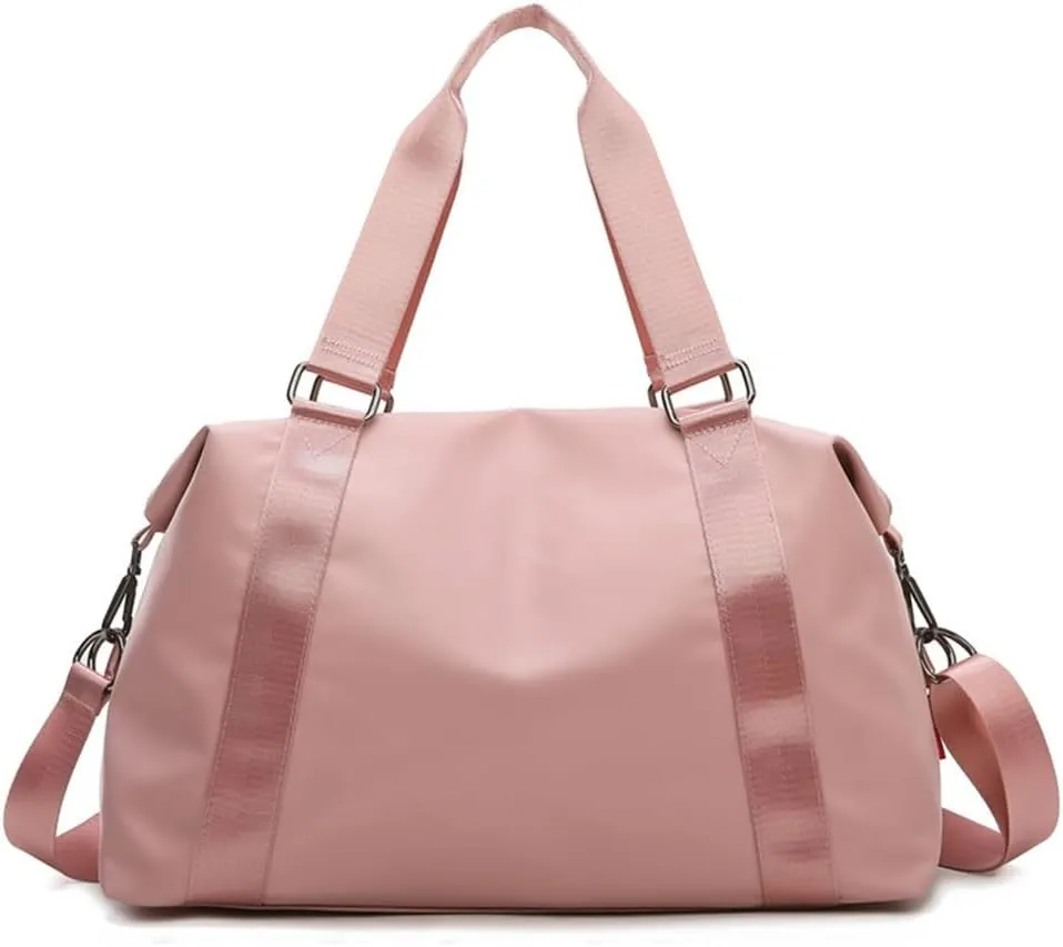 Travel Garment Bags Women Handbag Yoga Bag Wet and Dry Bag Short Trip Bag Duffle Bag(Pink,43x17x25cm)