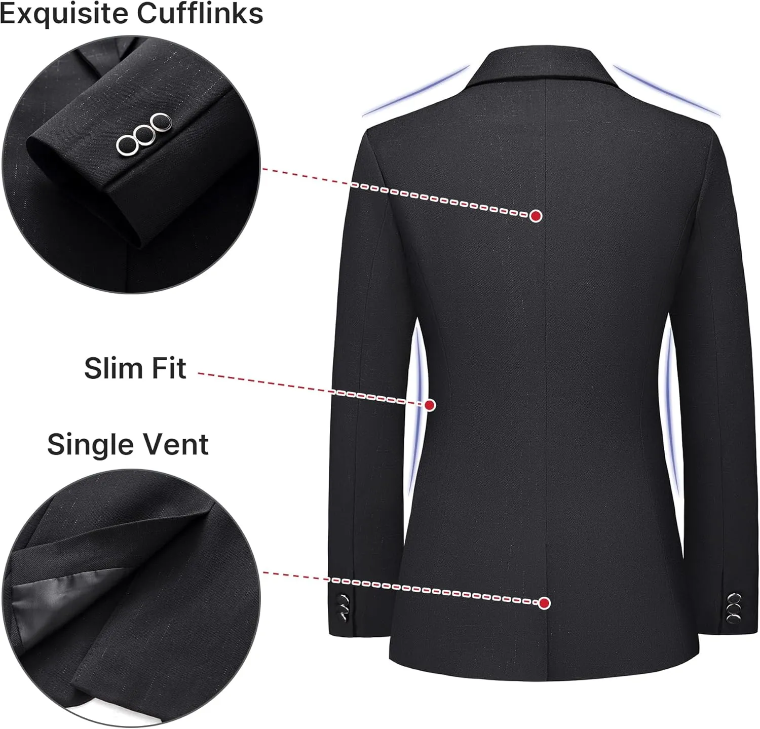 TRONSTORE Women's Suit 2 Piece Set Pinstripe Blazer and Bootcut Dressy Pants Set for Work Office Business Outfits