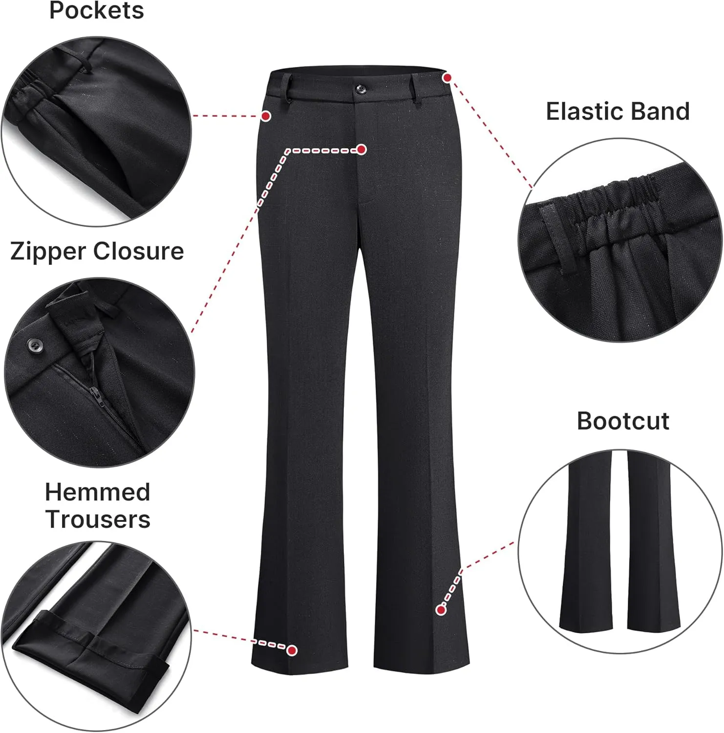 TRONSTORE Women's Suit 2 Piece Set Pinstripe Blazer and Bootcut Dressy Pants Set for Work Office Business Outfits