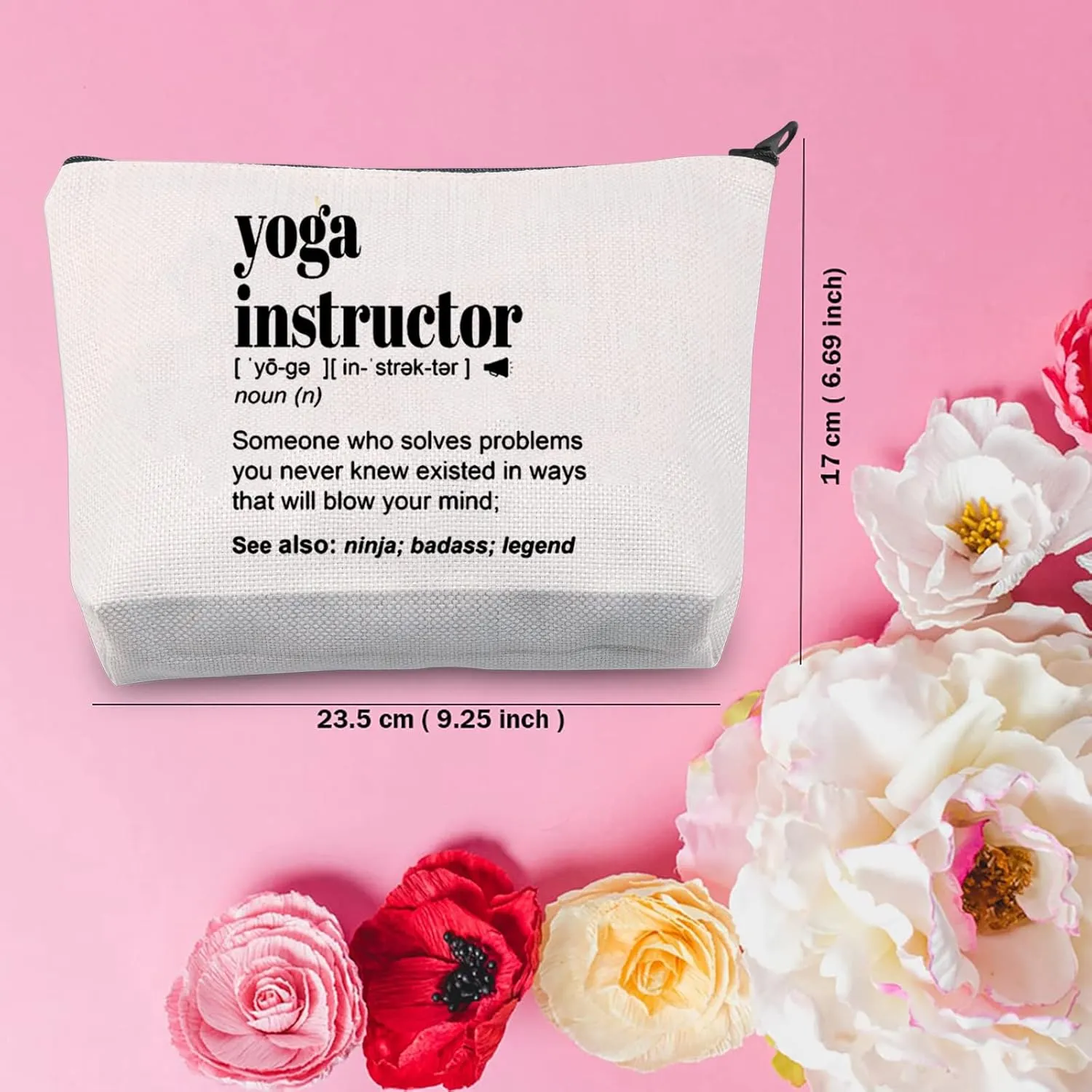 TSOTMO Yoga Instructor Zipper Pouch Makeup Bag Yoga Teacher Appreciation Gift Yoga Instructor Thank You Gift