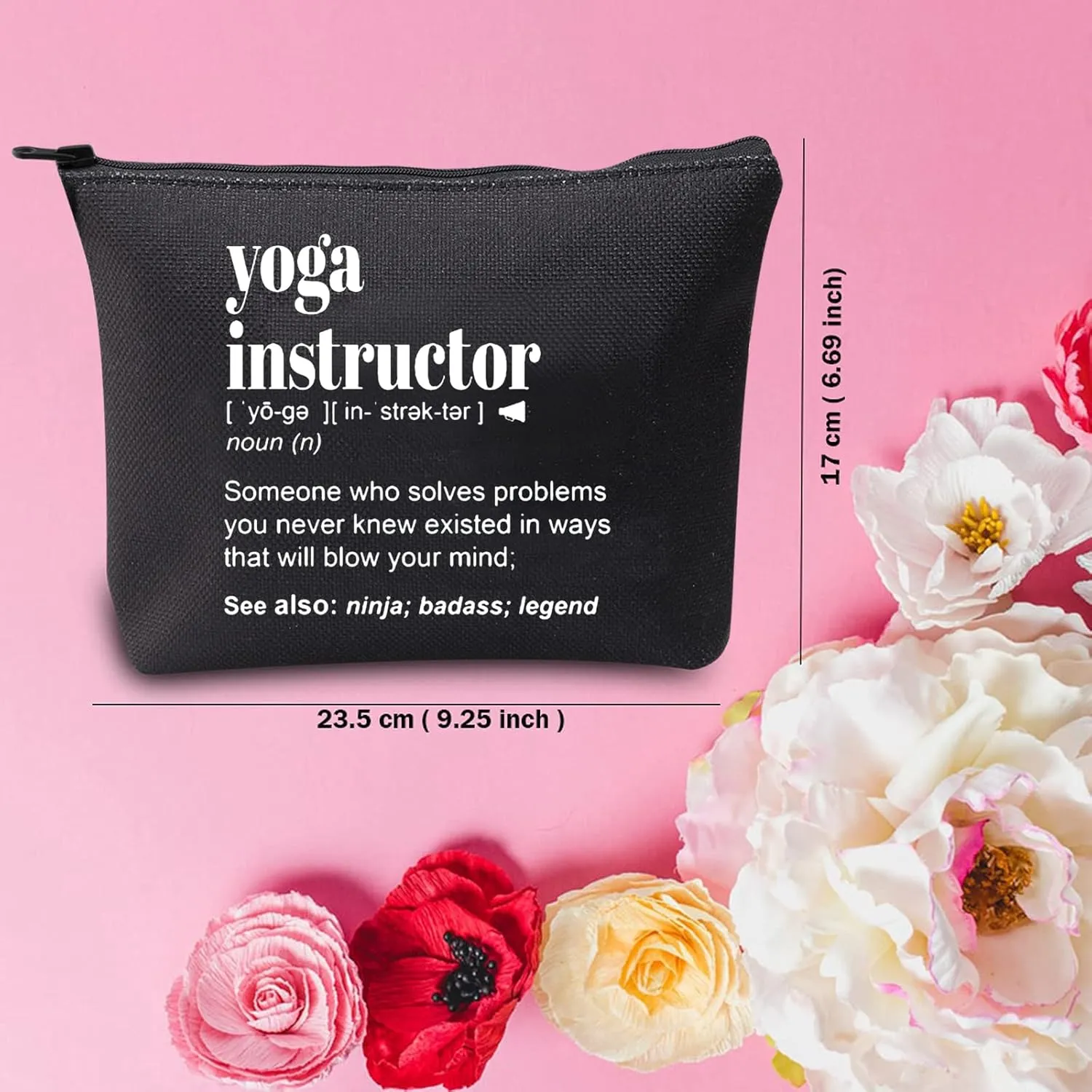 TSOTMO Yoga Instructor Zipper Pouch Makeup Bag Yoga Teacher Appreciation Gift Yoga Instructor Thank You Gift