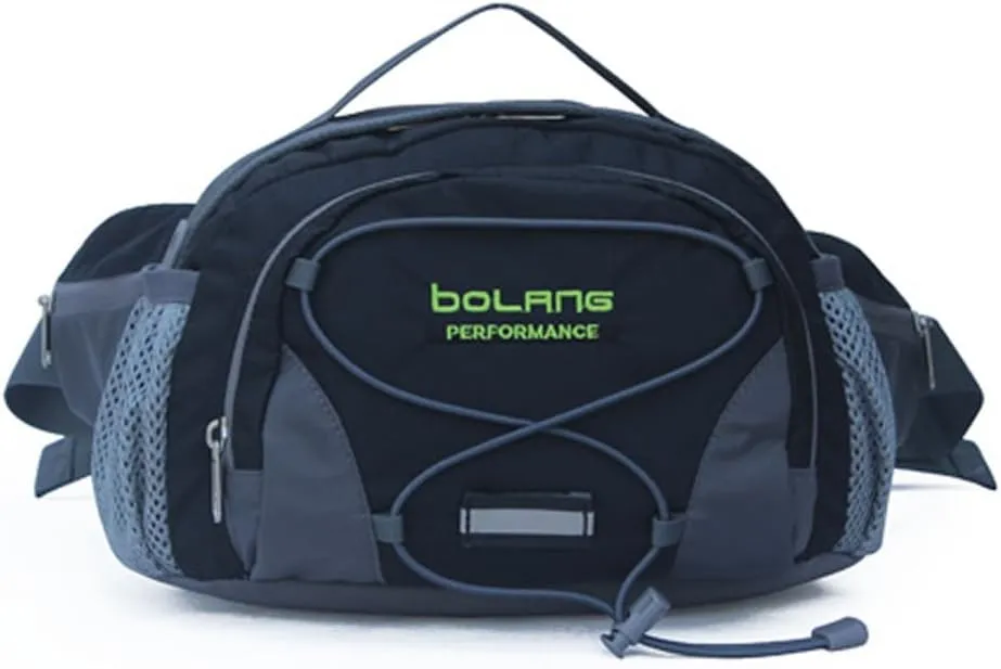 Unisex cycling nylon belt bag Waist pack hiking sport (black)