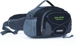 Unisex cycling nylon belt bag Waist pack hiking sport (black)