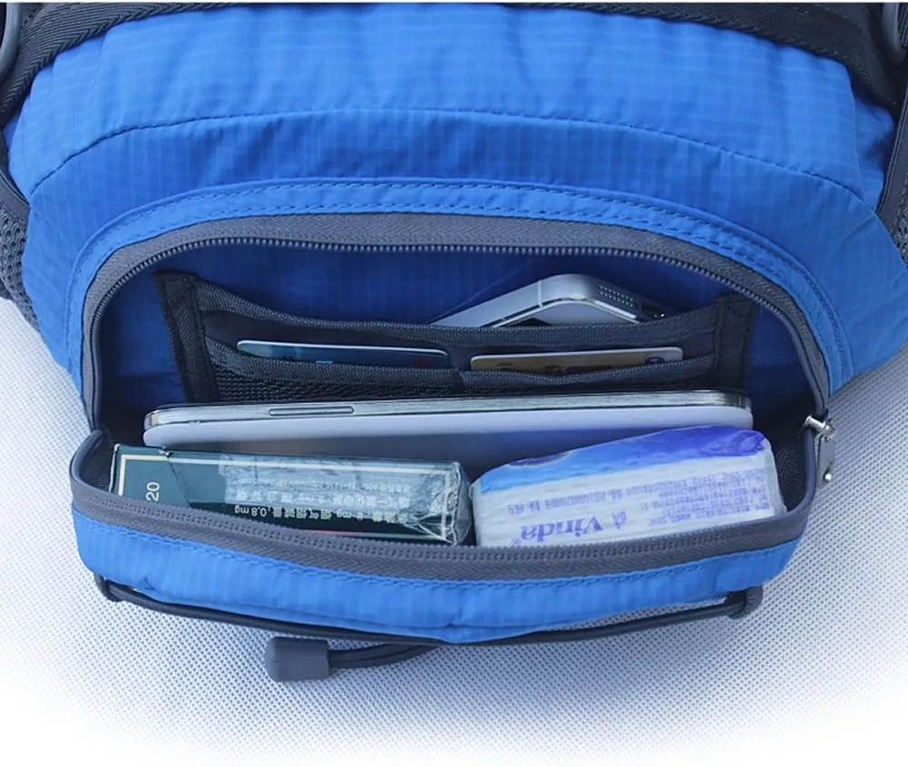 Unisex cycling nylon belt bag Waist pack hiking sport (blue 1)