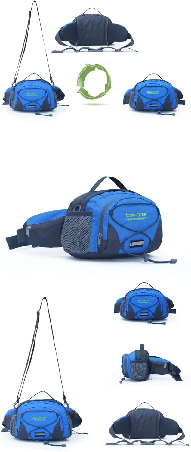Unisex cycling nylon belt bag Waist pack hiking sport (blue 1)