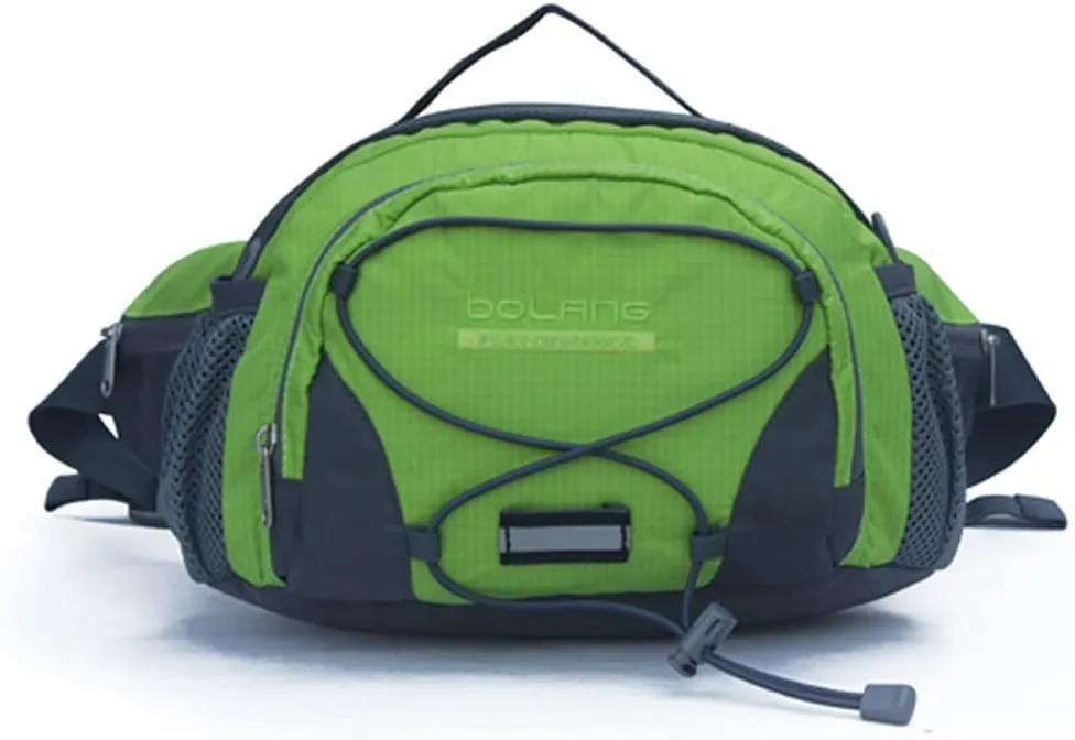 Unisex cycling nylon belt bag Waist pack hiking sport (green)