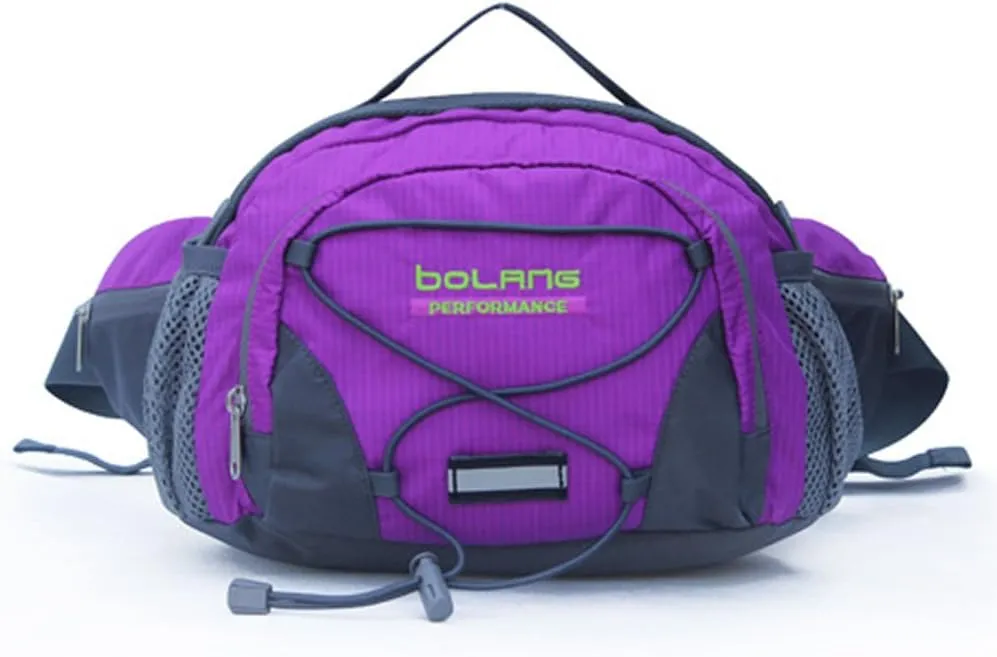 Unisex cycling nylon belt bag Waist pack hiking sport (Purple)