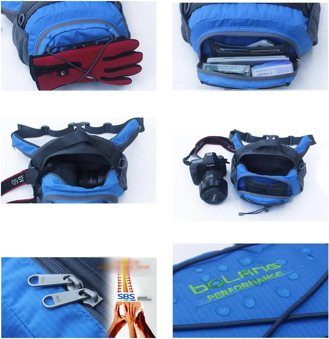 Unisex cycling nylon belt bag Waist pack hiking sport (Purple)