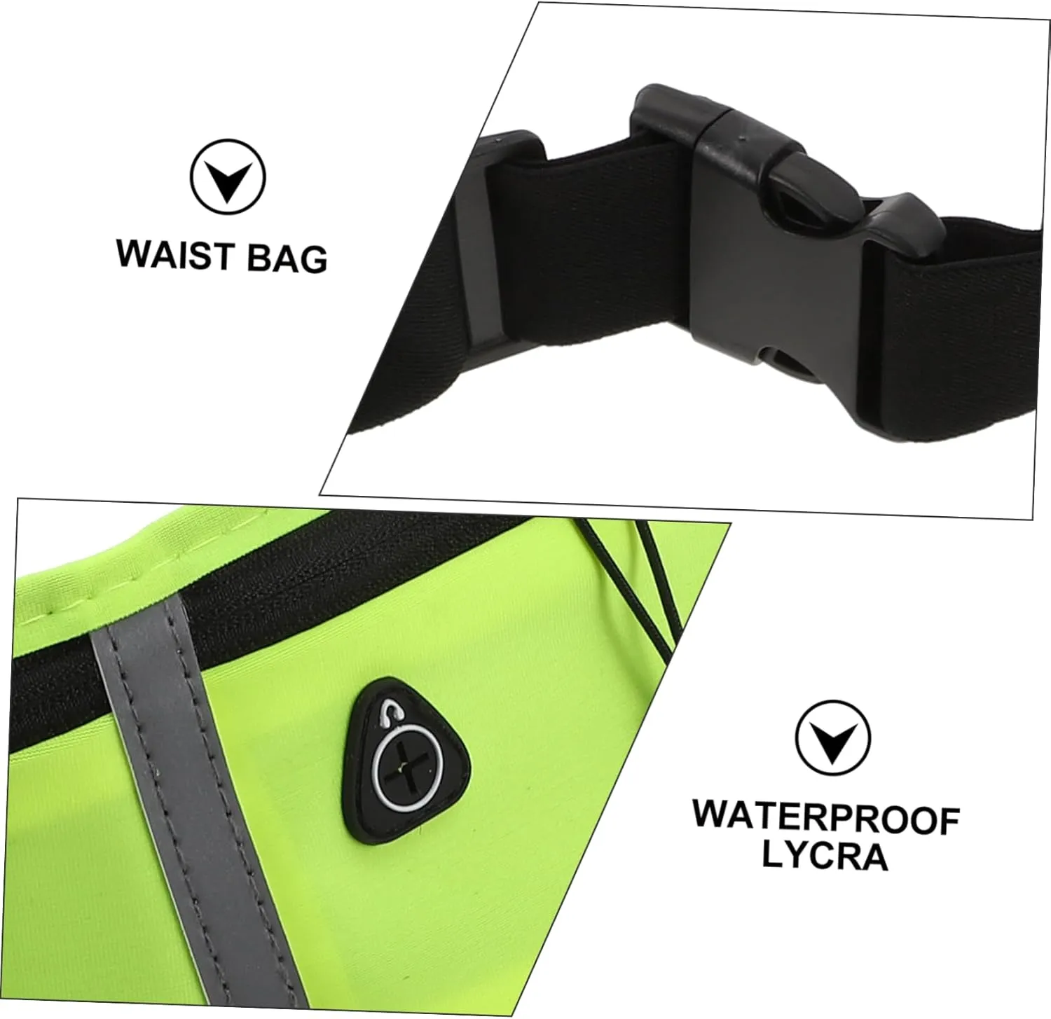 VALICLUD Adjustable Sports Waist Pouch Reflective Phone Compartment for Hiking Cycling Workout