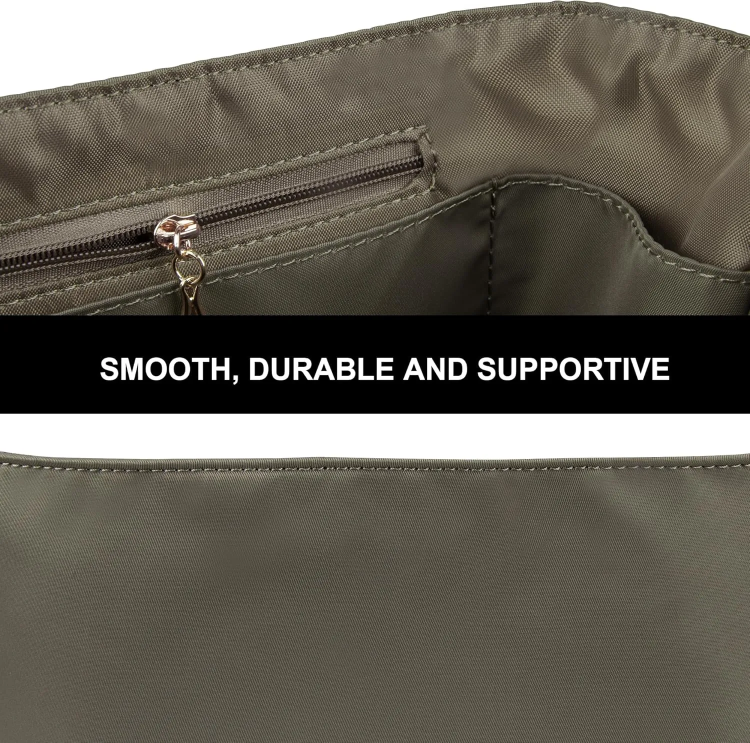 Vercord Handbag Purse Organizer Insert Tote Bag Shaper for Picotin 18/22 with Zipper Pocket Grey Medium