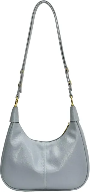 Vintage PU Leather Hobo Shoulder Bag Women Crescent Small Crossbody Handbag Versatile Wallet Everyday Purse 2025