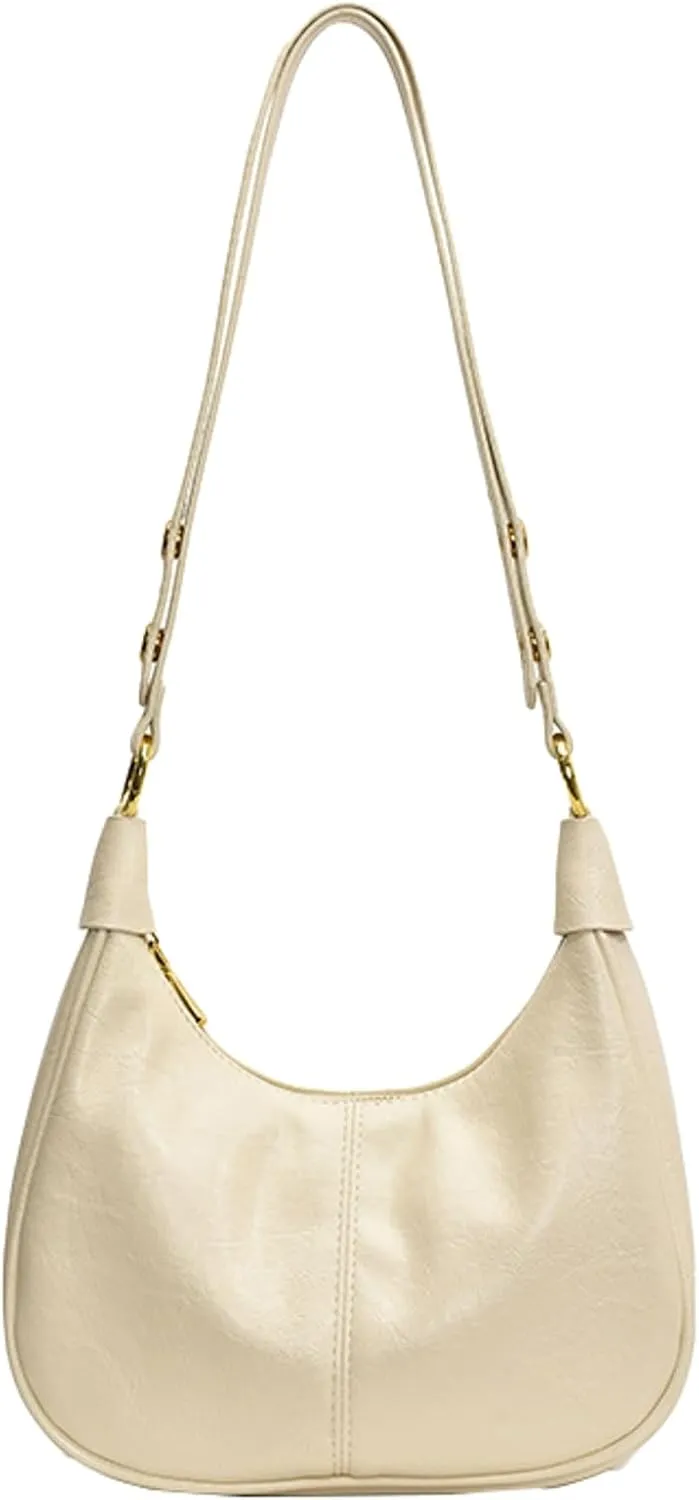 Vintage PU Leather Hobo Shoulder Bag Women Crescent Small Crossbody Handbag Versatile Wallet Everyday Purse 2025