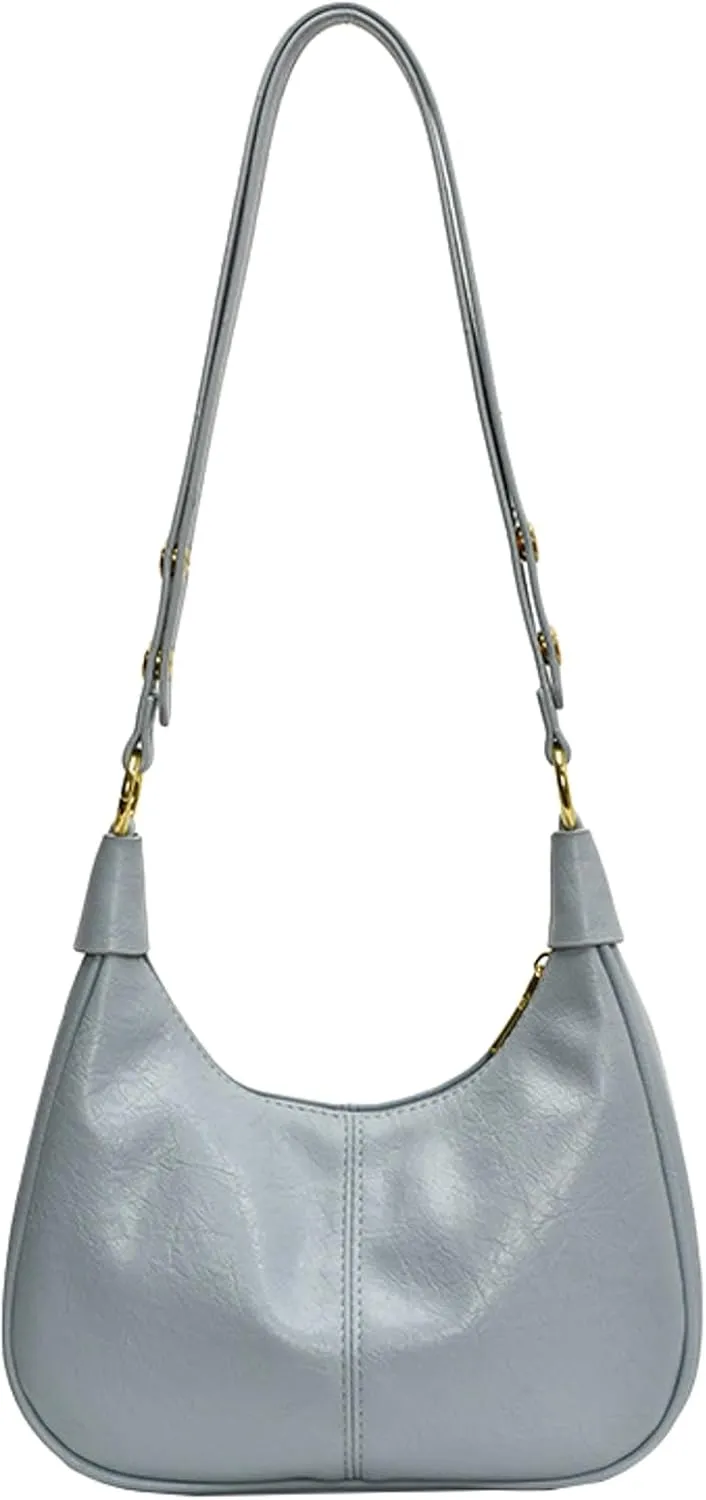 Vintage PU Leather Hobo Shoulder Bag Women Crescent Small Crossbody Handbag Versatile Wallet Everyday Purse 2025