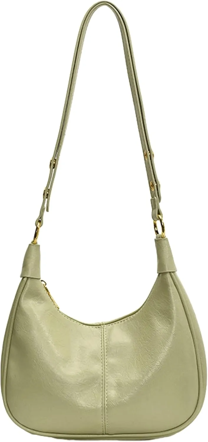 Vintage PU Leather Hobo Shoulder Bag Women Crescent Small Crossbody Handbag Versatile Wallet Everyday Purse 2025