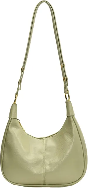Vintage PU Leather Hobo Shoulder Bag Women Crescent Small Crossbody Handbag Versatile Wallet Everyday Purse 2025