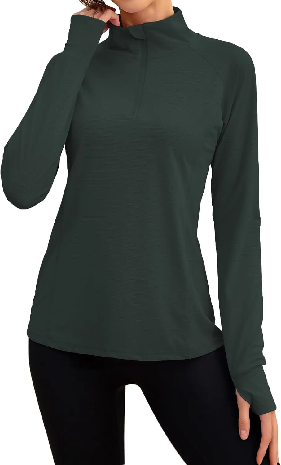 We1Fit Women's UPF 50  Sun Shirts Long Sleeve Quarter Zip Pullover Lightweight Hiking Running Workout Tops