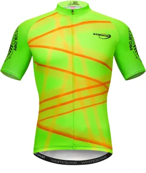 Weimostar Men's Cycling Jersey Short Sleeve Bike Clothing Multicolored Diamond