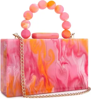 Women Acrylic Clutch Purse Leopard Print Evening Bag Chain Formal Handbag Party Bridal Wedding Clutch Purse for Women