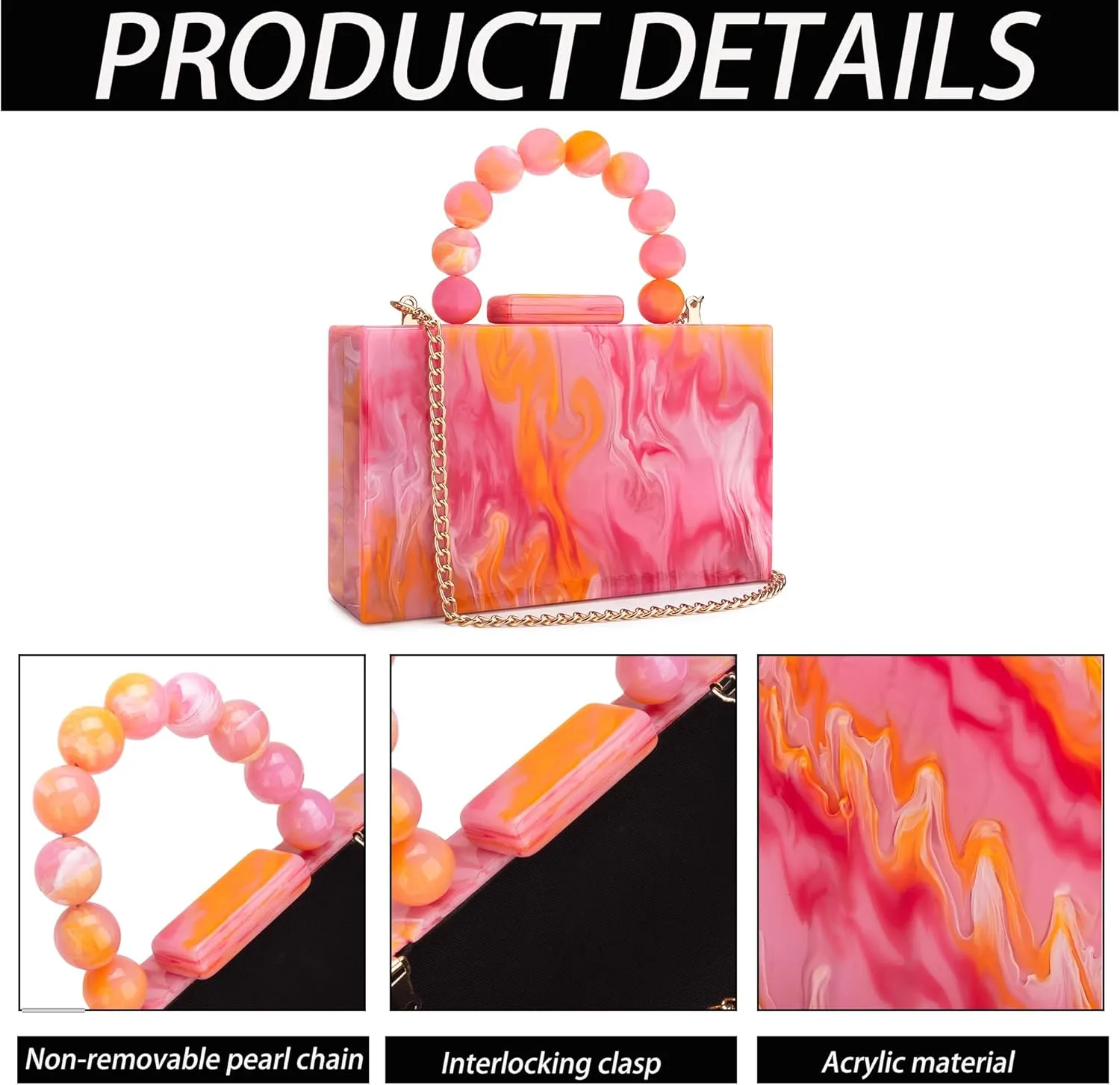 Women Acrylic Clutch Purse Leopard Print Evening Bag Chain Formal Handbag Party Bridal Wedding Clutch Purse for Women