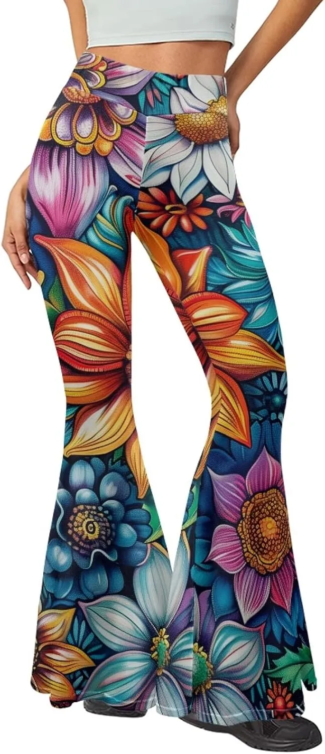Women Bootcut Yoga Pants Tummy Control Workout Yoga Pants High Waisted Flare Leggings