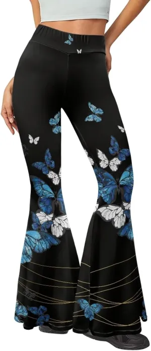 Women Bootcut Yoga Pants Tummy Control Workout Yoga Pants High Waisted Flare Leggings