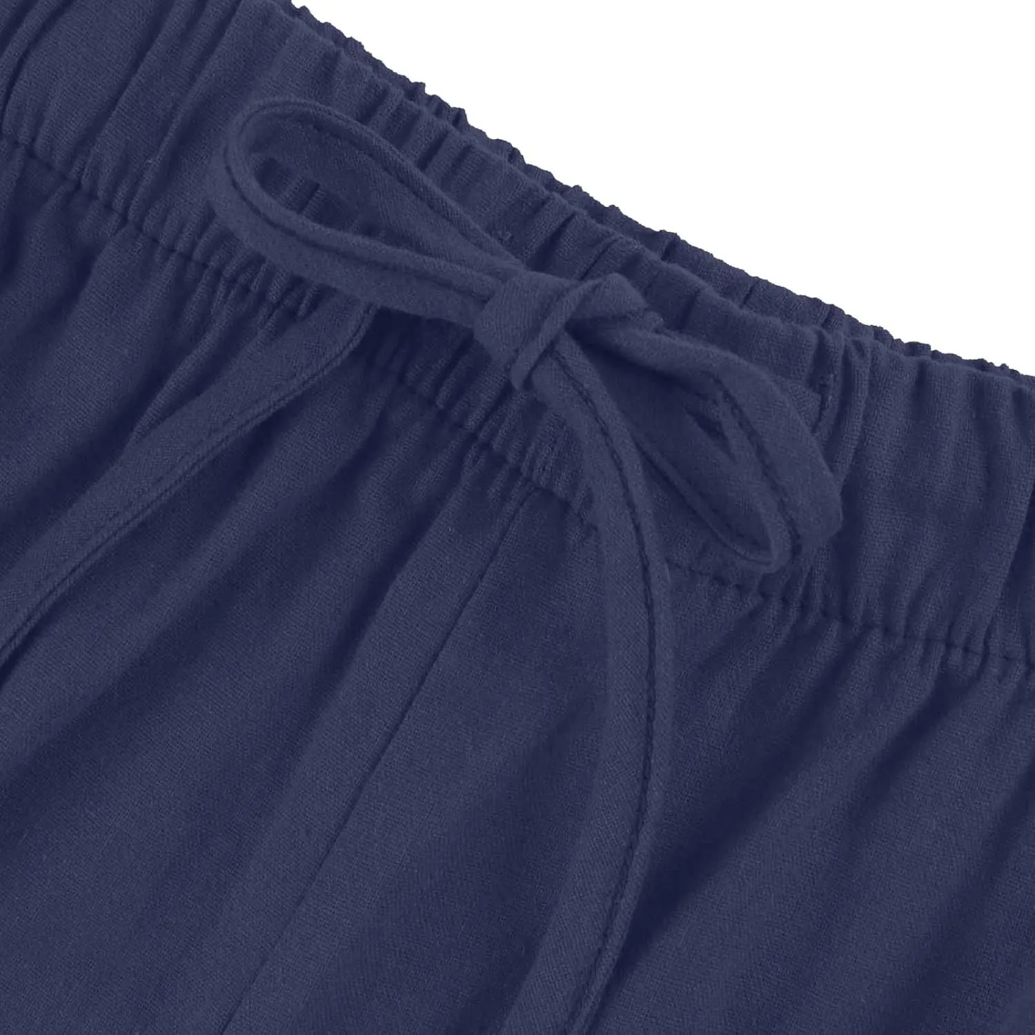 Women Casual Linen Pants Wide Leg Casual Palazzo Pants Cotton Linen Lounge Beach Summer Pants with Pockets