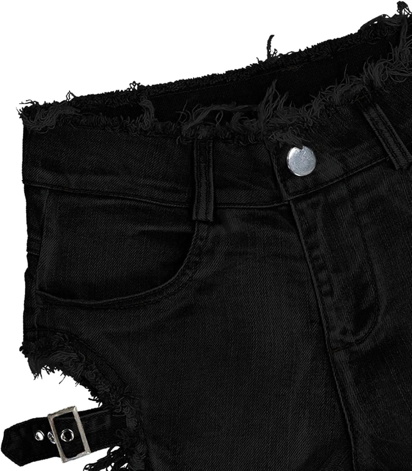 Women Denim Shorts Mid Rise Ripped Stretchy Jean Shorts Frayed Raw Hem Y2K Short Jeans Casual Summer Hot Short Pants