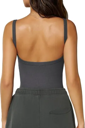 Women Summer Tops Backless Tank Tops Basic Cute 2025 Crew Neck Camisole Spaghetti Strap Going Out Slim Fit Shirts