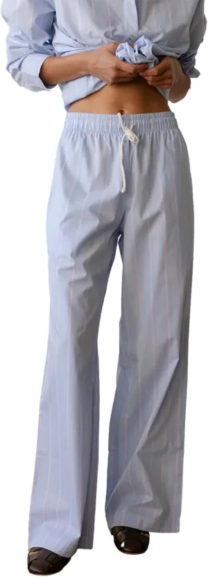 Women Y2k Striped Pants Pinstripe Wide Leg Long Pants High Waist Lounge Pants Straight Trousers Streetwear