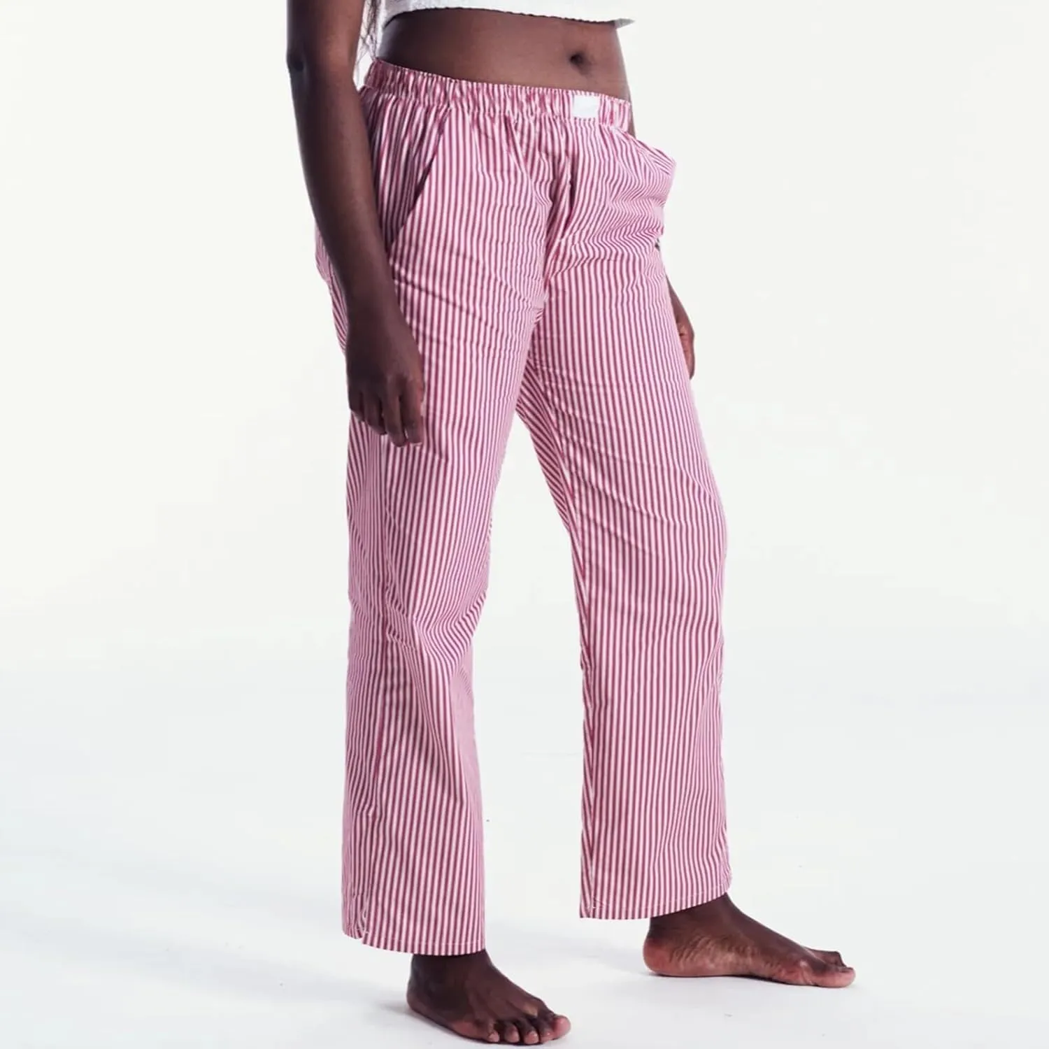 Women Y2k Striped Pants Pinstripe Wide Leg Long Pants High Waist Lounge Pants Straight Trousers Streetwear