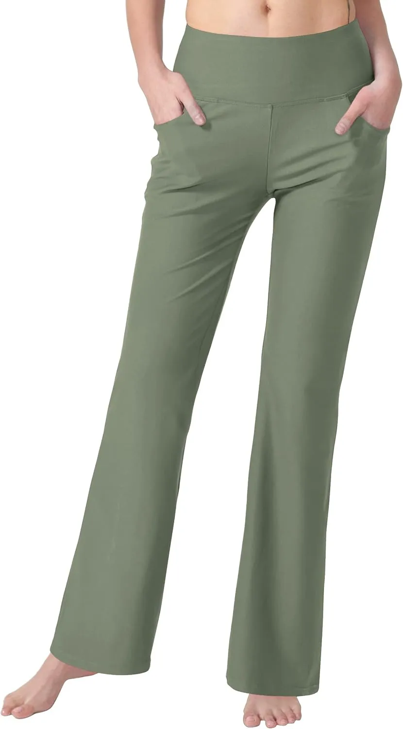 Women's Bootcut Yoga Pants with Pockets High Waist Bootleg Yoga Workout Pants for Women