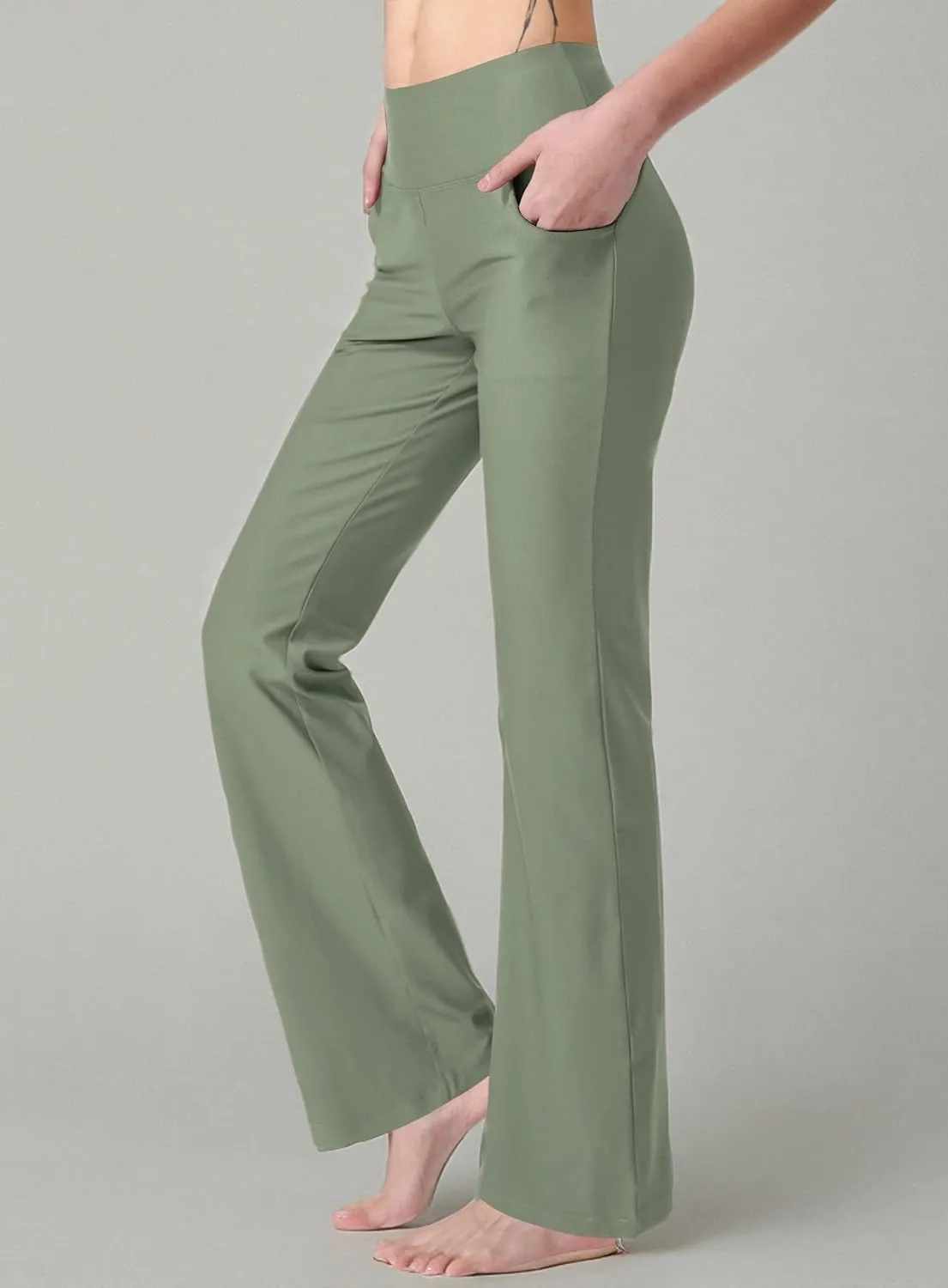 Women's Bootcut Yoga Pants with Pockets High Waist Bootleg Yoga Workout Pants for Women