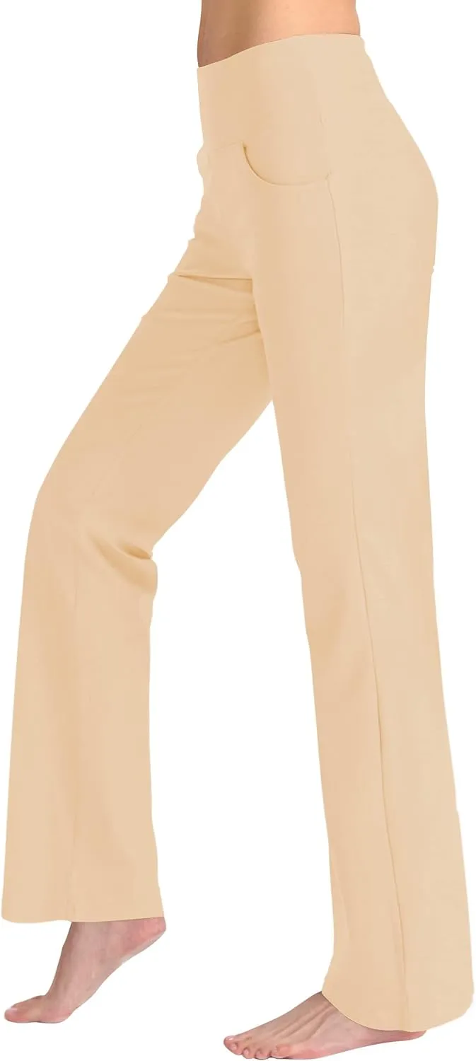 Women's Bootcut Yoga Pants with Pockets High Waist Bootleg Yoga Workout Pants for Women