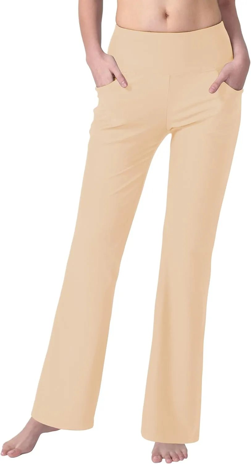 Women's Bootcut Yoga Pants with Pockets High Waist Bootleg Yoga Workout Pants for Women