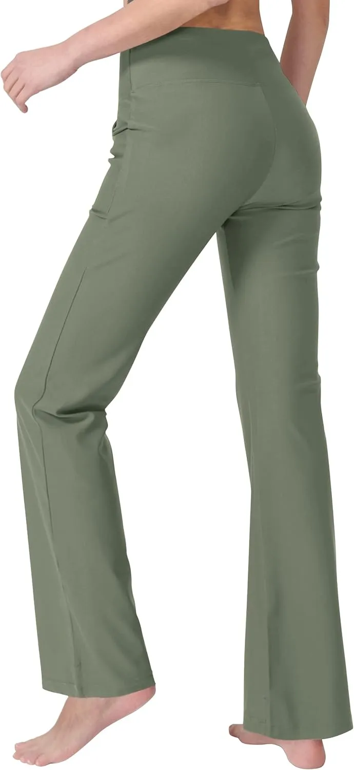 Women's Bootcut Yoga Pants with Pockets High Waist Bootleg Yoga Workout Pants for Women