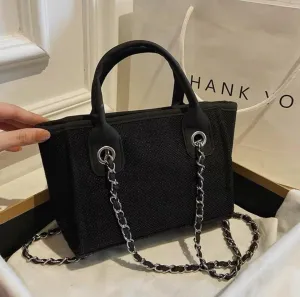 Women's Canvas Totes Chain Handbag Shoulder Crossbody Armpit Bag Beach Vacation Large Capacit Versatile Hobo Top Handle