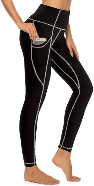 Women's High Waist Yoga Leggings with 2 Pockets Tummy Control Workout Running Yoga Pants