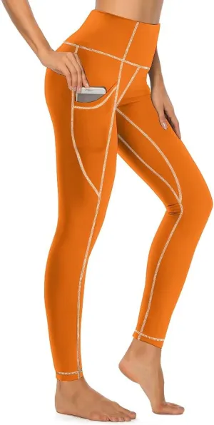 Women's High Waist Yoga Leggings with 2 Pockets Tummy Control Workout Running Yoga Pants