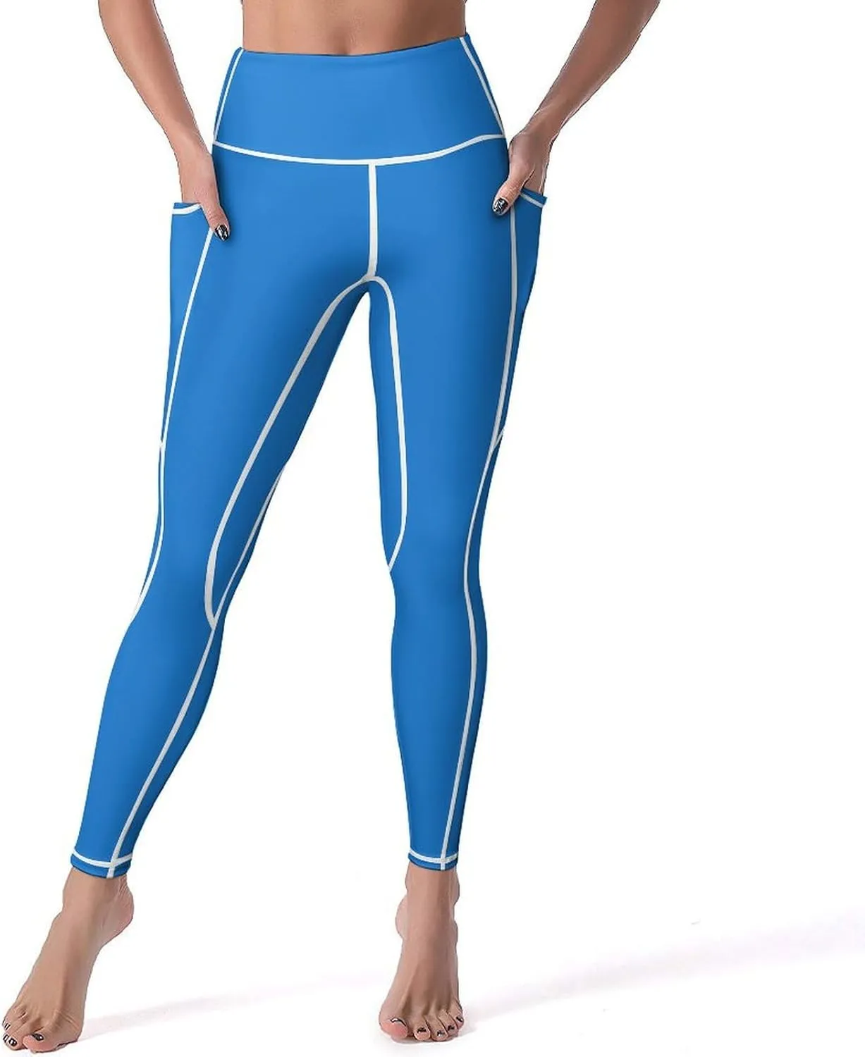 Women's High Waist Yoga Leggings with 2 Pockets Tummy Control Workout Running Yoga Pants