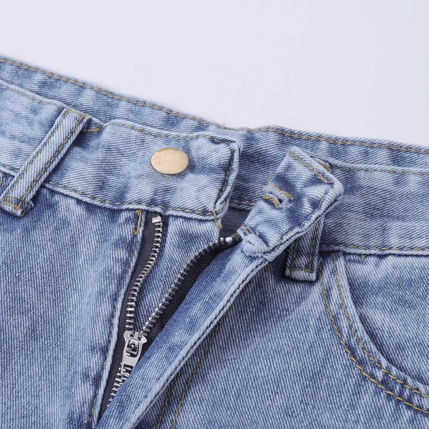 Womens Jeans High Waisted Straight Wide Leg Denim Pants Caual Loose Trousers Caual Loose Denim Pants with Pockets Streetwear