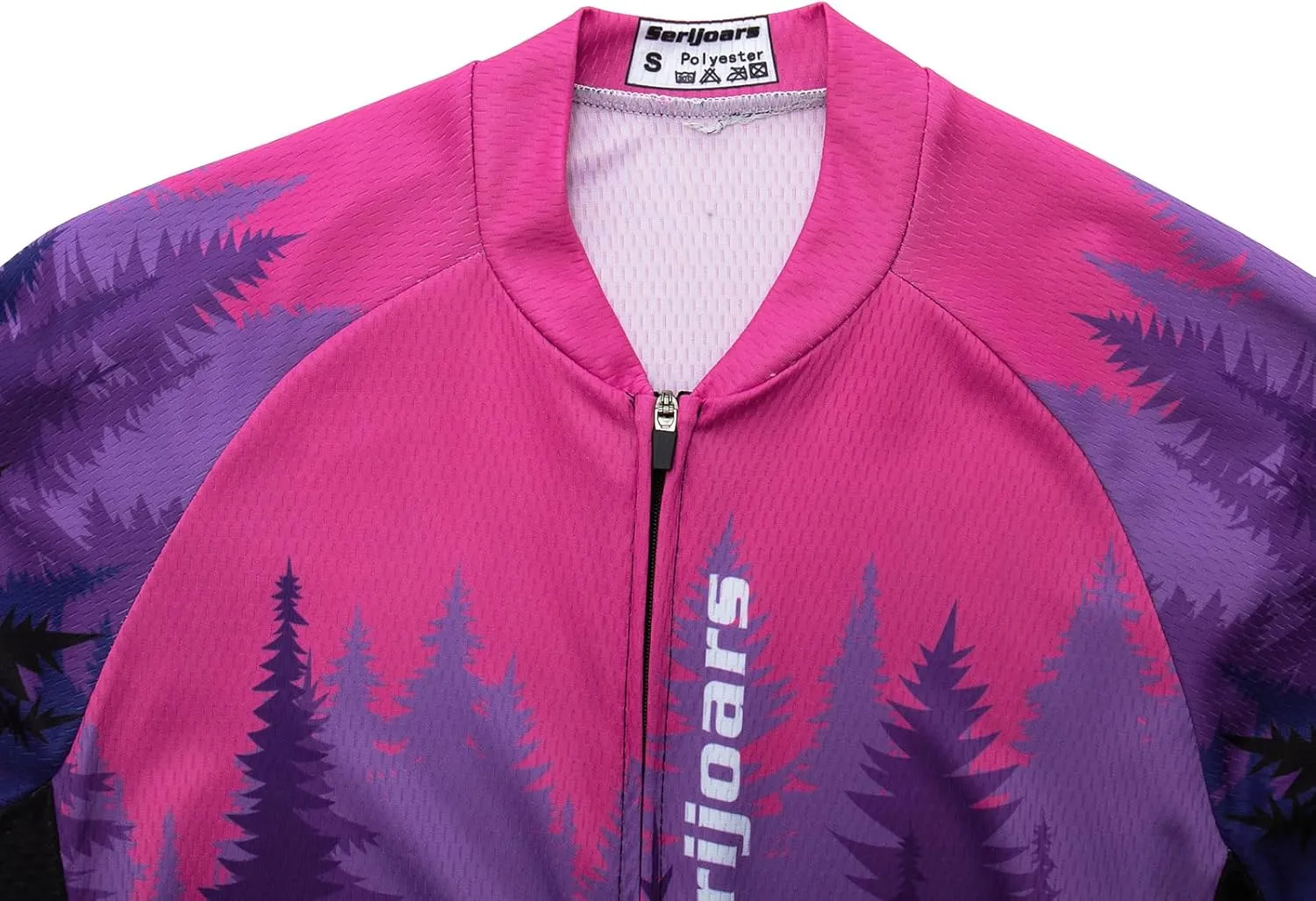 Women's Long Sleeve Cycling Jersey, Quick Dry Bike Top with Reflective Strip, Zipper and Pockets