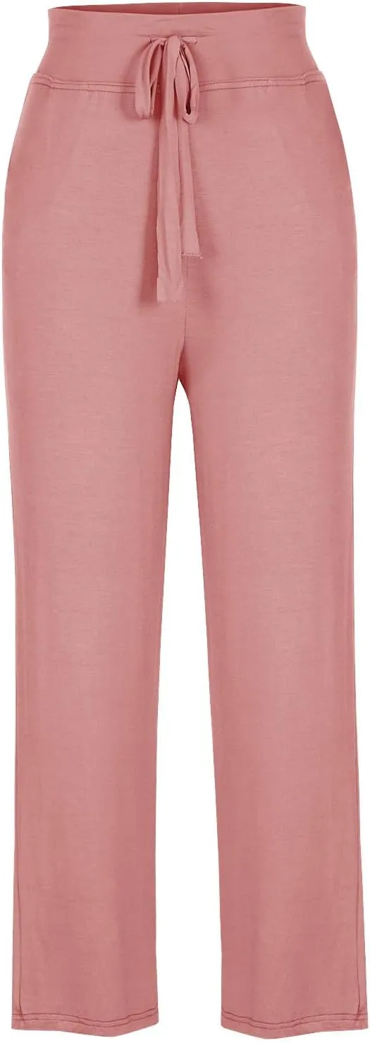 Women's Loose High Waist Wide Leg Yoga Pants Workout Leggings Casual Modal Long Trousers Gym Pants